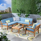 Set Divano Sezionale e Tavolino da Esterno in Acacia Grenada di Christopher Knight Home