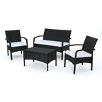 Set Conversazione da Esterno in Rattan Sintetico a 4 Pezzi Cordoba con Cuscini di Christopher Knight Home