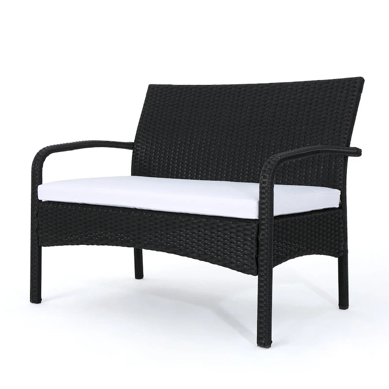 Set Conversazione da Esterno in Rattan Sintetico a 4 Pezzi Cordoba con Cuscini di Christopher Knight Home