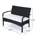 Set Conversazione da Esterno in Rattan Sintetico a 4 Pezzi Cordoba con Cuscini di Christopher Knight Home
