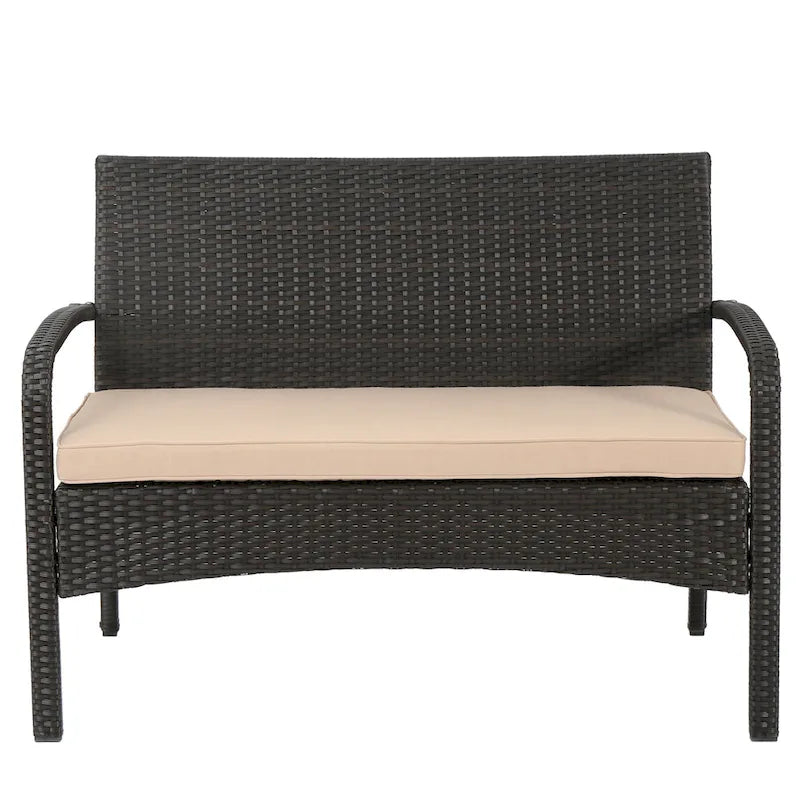 Set Conversazione da Esterno in Rattan Sintetico a 4 Pezzi Cordoba con Cuscini di Christopher Knight Home