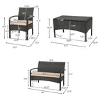 Set Conversazione da Esterno in Rattan Sintetico a 4 Pezzi Cordoba con Cuscini di Christopher Knight Home