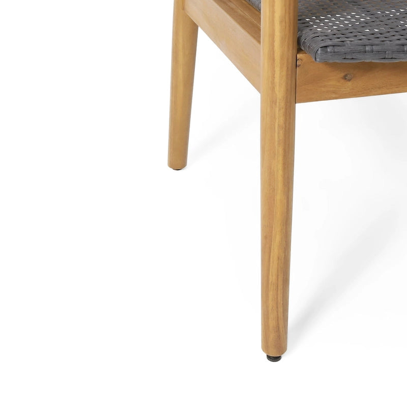 Divanetto Bryan da esterno in vimini e legno di acacia di Christopher Knight Home