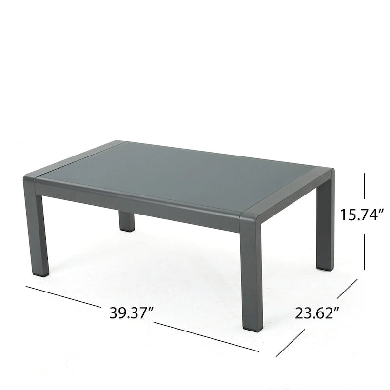 Set da conversazione da esterno a 5 pezzi in alluminio Cape Coral con cuscini di Christopher Knight Home