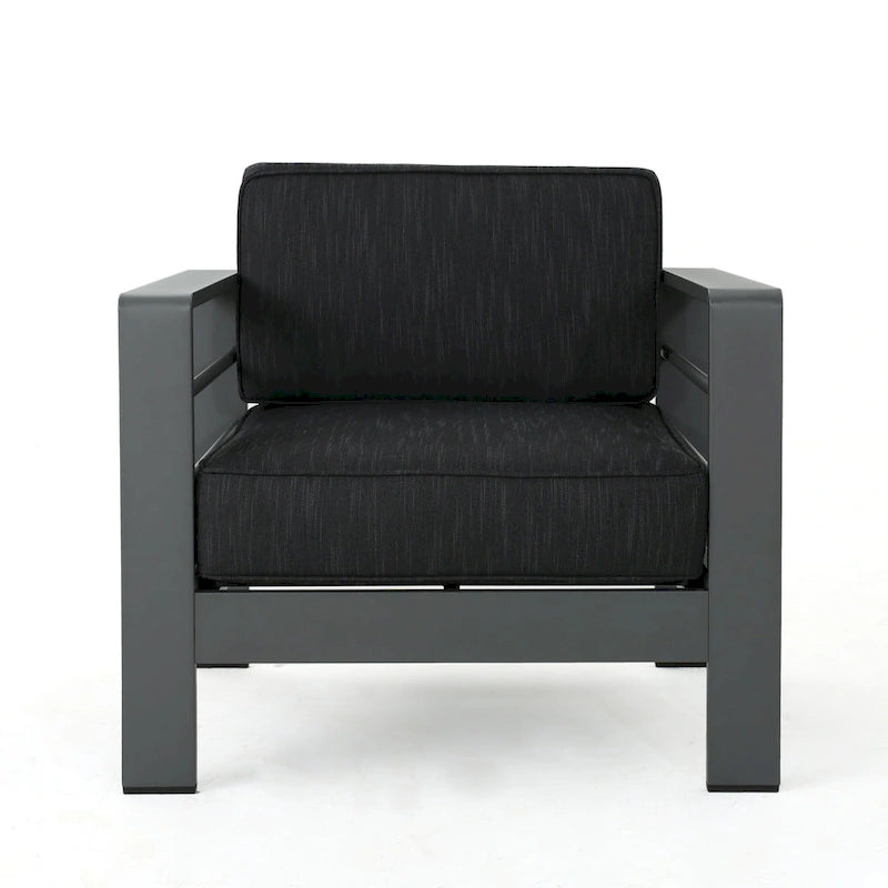 Set da conversazione da esterno a 5 pezzi in alluminio Cape Coral con cuscini di Christopher Knight Home