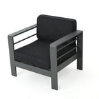 Set da conversazione da esterno a 5 pezzi in alluminio Cape Coral con cuscini di Christopher Knight Home