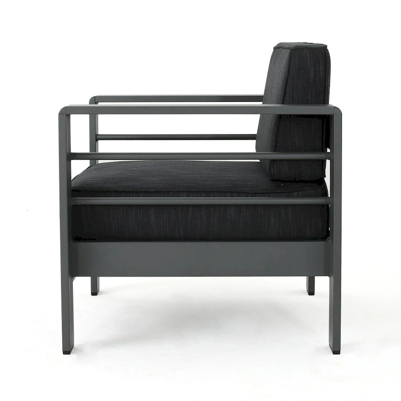 Set da conversazione da esterno a 5 pezzi in alluminio Cape Coral con cuscini di Christopher Knight Home
