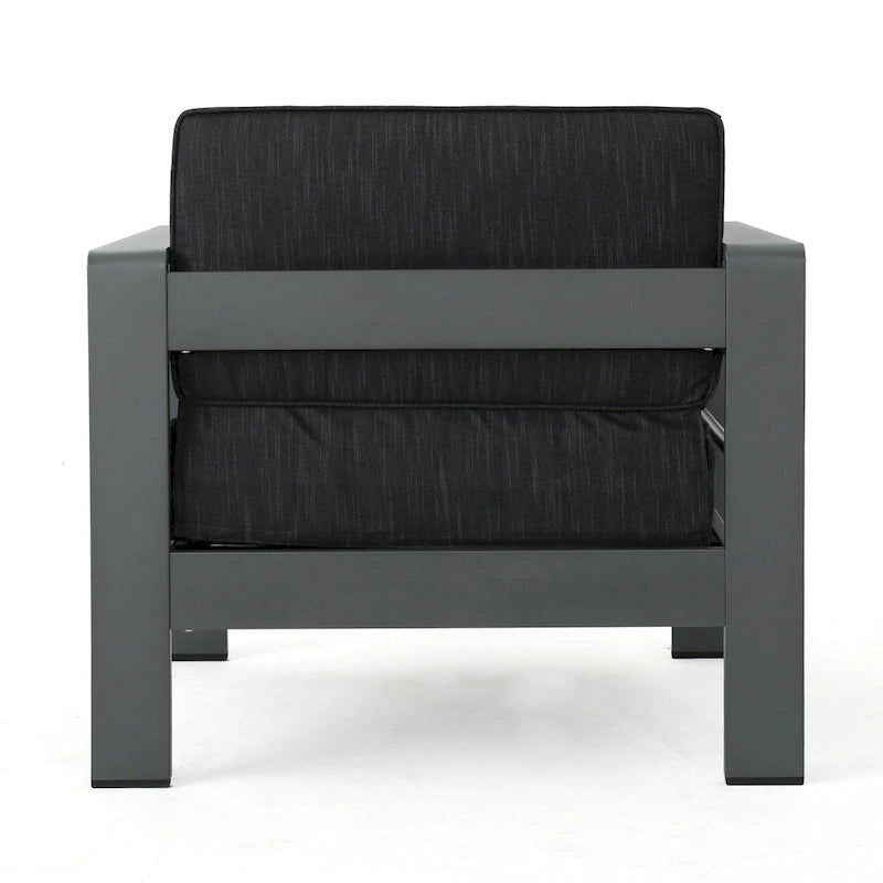 Set da conversazione da esterno a 5 pezzi in alluminio Cape Coral con cuscini di Christopher Knight Home