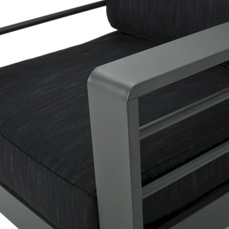 Set da conversazione da esterno a 5 pezzi in alluminio Cape Coral con cuscini di Christopher Knight Home