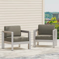 Poltrone da club da esterno in alluminio Aviara (set da 2) di Christopher Knight Home