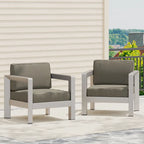 Poltrone da club da esterno in alluminio Aviara (set da 2) di Christopher Knight Home
