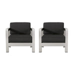 Poltrone da club da esterno in alluminio Aviara (set da 2) di Christopher Knight Home