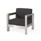 Poltrone da club da esterno in alluminio Aviara (set da 2) di Christopher Knight Home