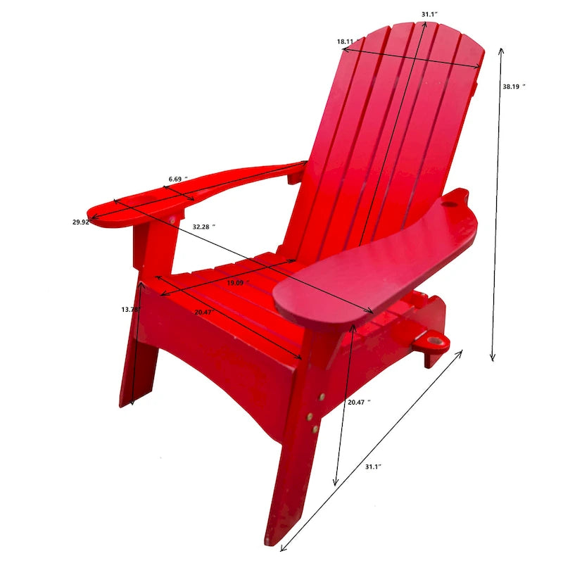 Sedia Adirondack in legno con foro per ombrellone