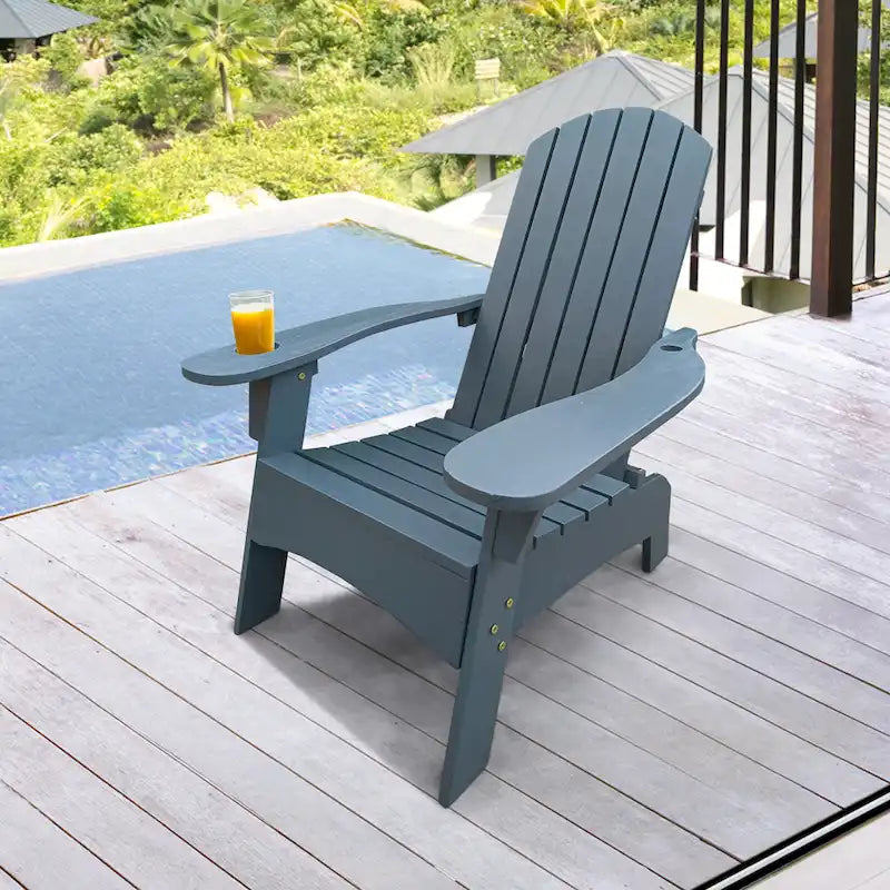 Sedia Adirondack in legno con foro per ombrellone