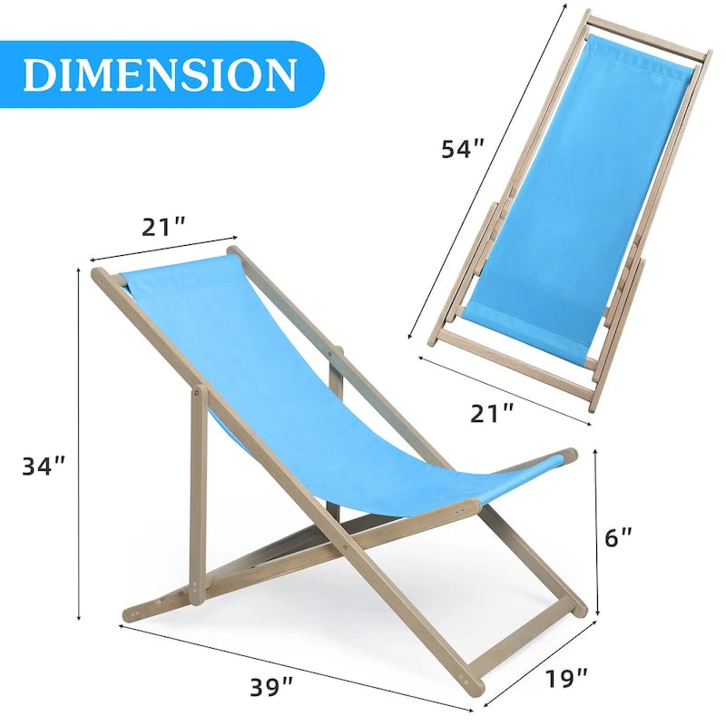 Sedia a sdraio pieghevole da spiaggia (set di 2)