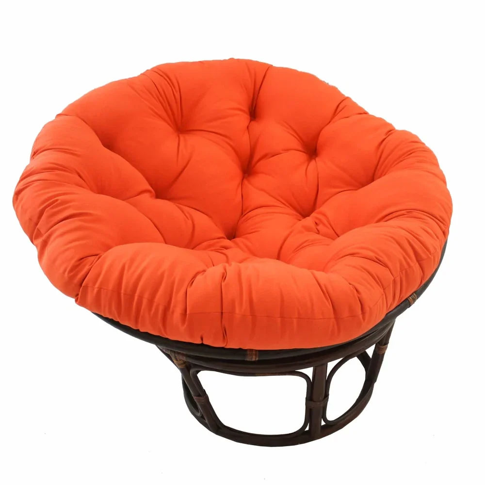 Poltrona Papasan Bali da 42 pollici in rattan con cuscino in twill