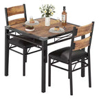 Set tavolo da pranzo per 4 persone, con 4 sedie imbottite, set tavolo da pranzo da 5 pezzi in legno con protezione angolare per cucina, appartamento, piccoli spazi