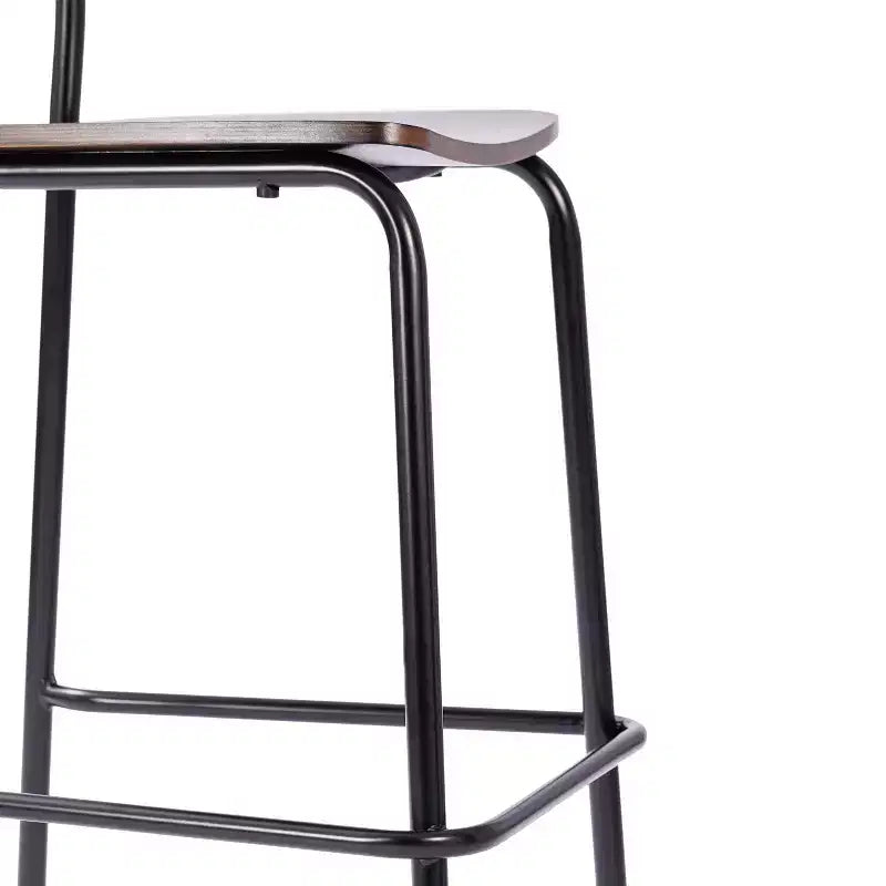 Flash Furniture 2 Pack Cyprus Commercial Grade Solid Wood Bar Stools with Metal Frames and Antique Finish