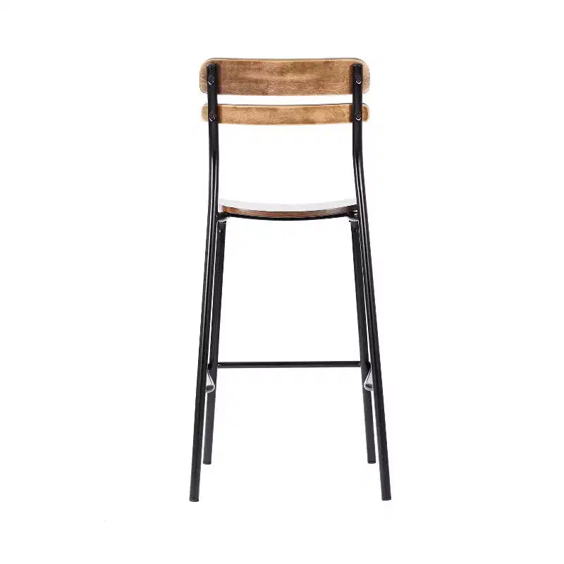 Flash Furniture 2 Pack Cyprus Commercial Grade Solid Wood Bar Stools with Metal Frames and Antique Finish