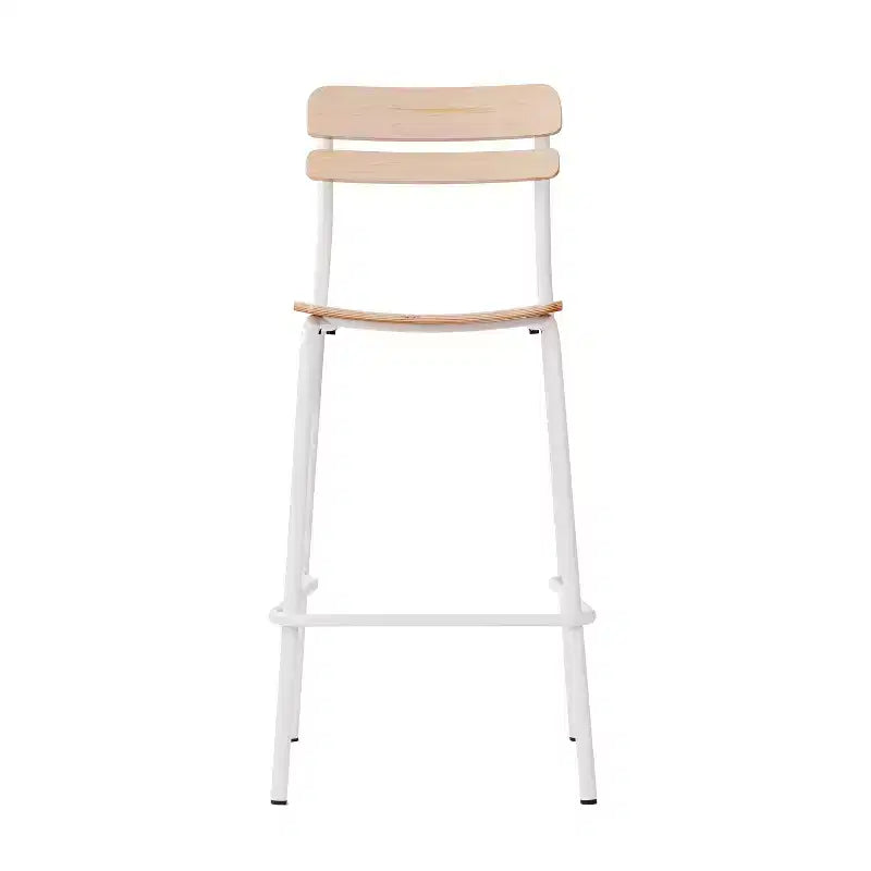 Flash Furniture 2 Pack Cyprus Commercial Grade Solid Wood Bar Stools with Metal Frames and Antique Finish
