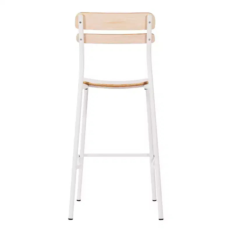 Flash Furniture 2 Pack Cyprus Commercial Grade Solid Wood Bar Stools with Metal Frames and Antique Finish