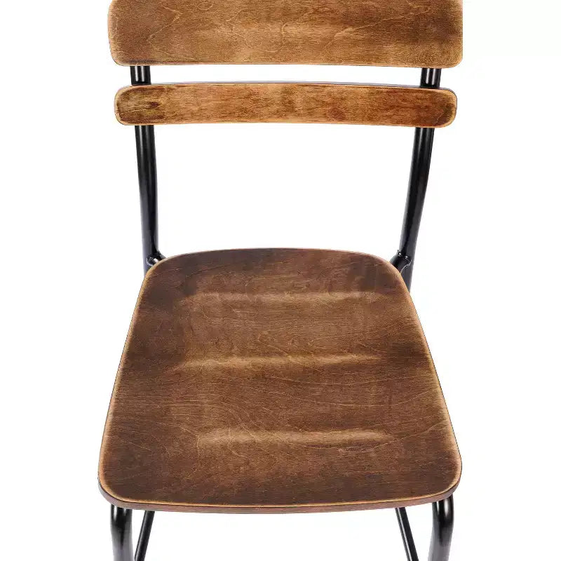 Flash Furniture 2 Pack Cyprus Commercial Grade Solid Wood Bar Stools with Metal Frames and Antique Finish