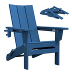 Sedie Adirondack moderne in HDPE per tutte le stagioni con portabicchieri