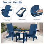 Sedie Adirondack moderne in HDPE per tutte le stagioni con portabicchieri