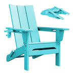 Sedie Adirondack moderne in HDPE per tutte le stagioni con portabicchieri