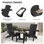 Sedie Adirondack moderne in HDPE per tutte le stagioni con portabicchieri