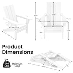 Sedie Adirondack moderne in HDPE per tutte le stagioni con portabicchieri