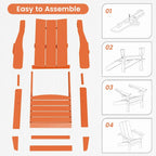 Sedie Adirondack moderne in HDPE per tutte le stagioni con portabicchieri