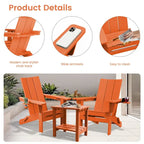 Sedie Adirondack moderne in HDPE per tutte le stagioni con portabicchieri
