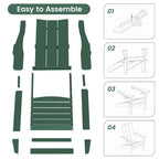 Sedie Adirondack moderne in HDPE per tutte le stagioni con portabicchieri