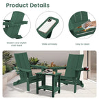 Sedie Adirondack moderne in HDPE per tutte le stagioni con portabicchieri