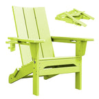 Sedie Adirondack moderne in HDPE per tutte le stagioni con portabicchieri