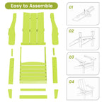 Sedie Adirondack moderne in HDPE per tutte le stagioni con portabicchieri