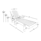 Polytrends Altura Poly Chaise longue reclinabile ecologica per tutte le stagioni con braccioli e tavolino laterale (set da 2 pezzi)