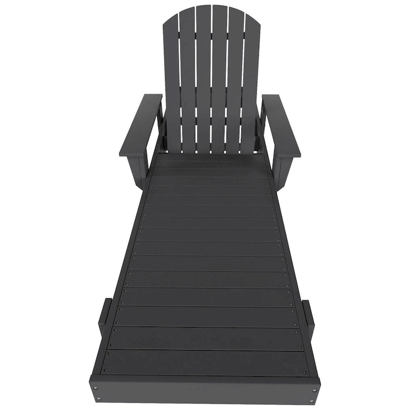 Polytrends Altura Poly Chaise longue reclinabile ecologica per tutte le stagioni con braccioli e tavolino laterale (set da 2 pezzi)