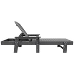 Polytrends Altura Poly Chaise longue reclinabile ecologica per tutte le stagioni con braccioli e tavolino laterale (set da 2 pezzi)