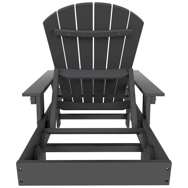Polytrends Altura Poly Chaise longue reclinabile ecologica per tutte le stagioni con braccioli e tavolino laterale (set da 2 pezzi)