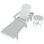 Polytrends Altura Poly Chaise longue reclinabile ecologica per tutte le stagioni con braccioli e tavolino laterale (set da 2 pezzi)