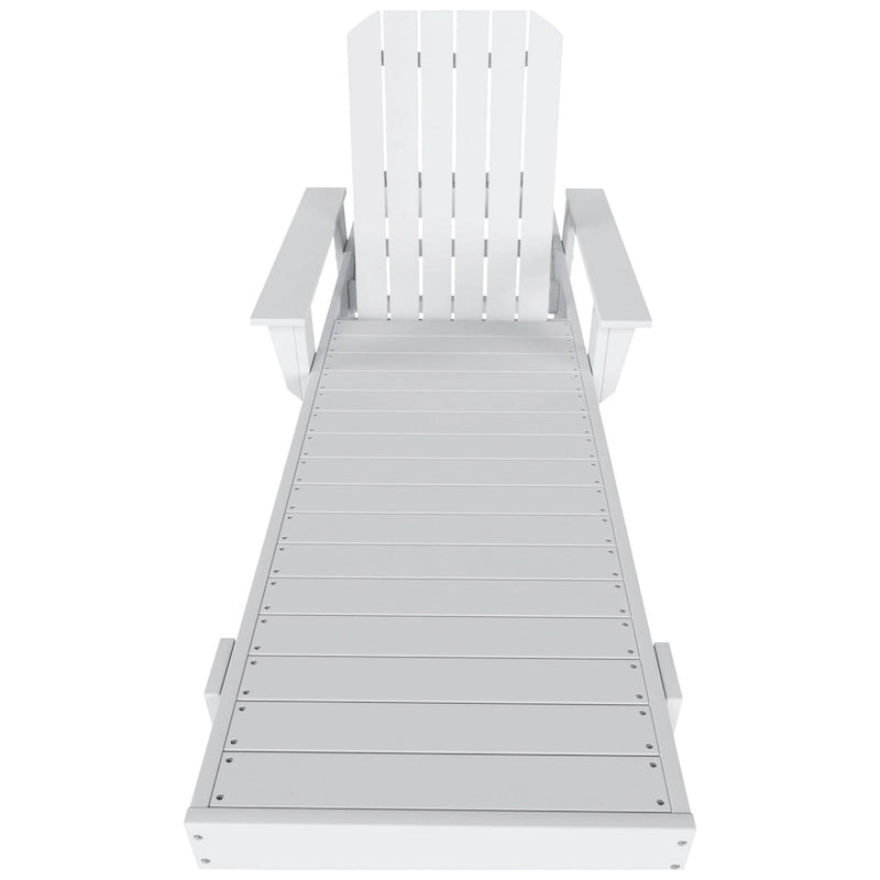 Polytrends Altura Poly Chaise longue reclinabile ecologica per tutte le stagioni con braccioli e tavolino laterale (set da 2 pezzi)