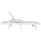 Polytrends Altura Poly Chaise longue reclinabile ecologica per tutte le stagioni con braccioli e tavolino laterale (set da 2 pezzi)