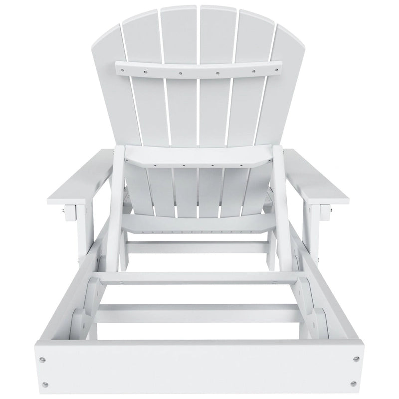 Polytrends Altura Poly Chaise longue reclinabile ecologica per tutte le stagioni con braccioli e tavolino laterale (set da 2 pezzi)
