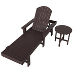 Polytrends Altura Poly Chaise longue reclinabile ecologica per tutte le stagioni con braccioli e tavolino laterale (set da 2 pezzi)