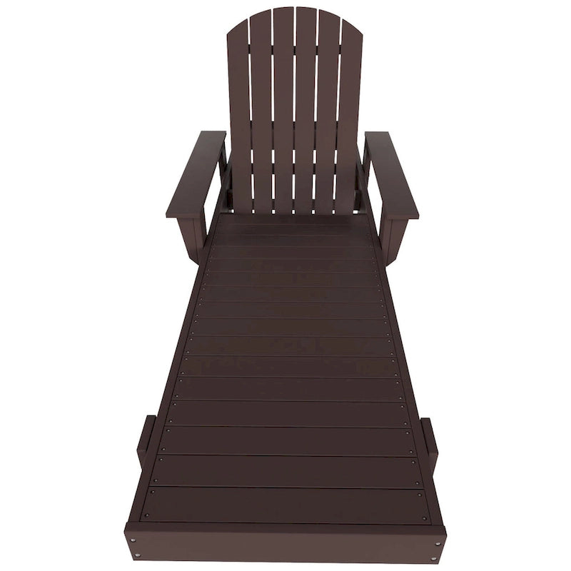 Polytrends Altura Poly Chaise longue reclinabile ecologica per tutte le stagioni con braccioli e tavolino laterale (set da 2 pezzi)