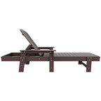 Polytrends Altura Poly Chaise longue reclinabile ecologica per tutte le stagioni con braccioli e tavolino laterale (set da 2 pezzi)