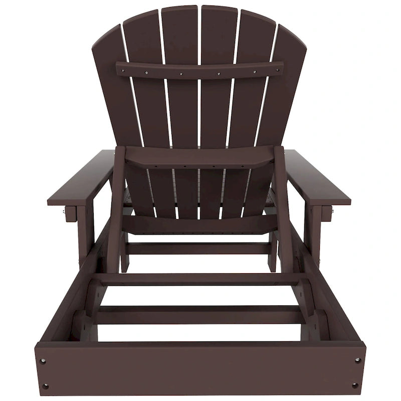 Polytrends Altura Poly Chaise longue reclinabile ecologica per tutte le stagioni con braccioli e tavolino laterale (set da 2 pezzi)